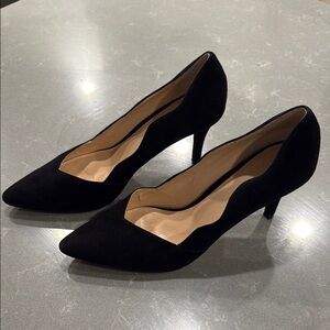 Cole Haan Black Stiletto Heels with Suede Finish